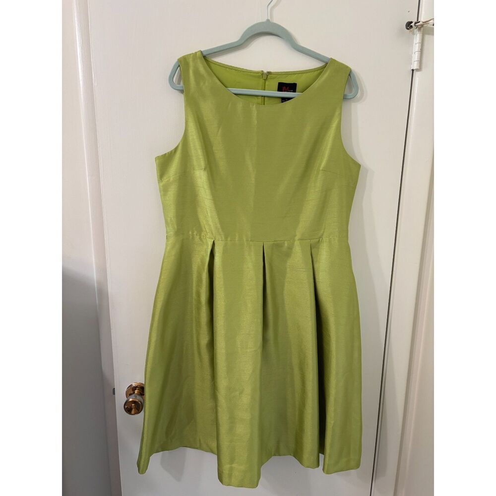 JM Studio John Meyer NWT Women's 16 Sleeveless Green Dart Waist Midi Dress